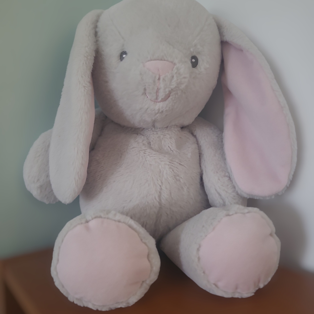 Kellytoy Gray and Pink Plush Bunny